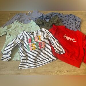 Carter's Navy and White Striped Shirt with Colorful Letters